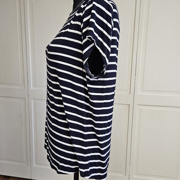 Premise XL women's short sleeve blue and white top - Picture 3 of 5